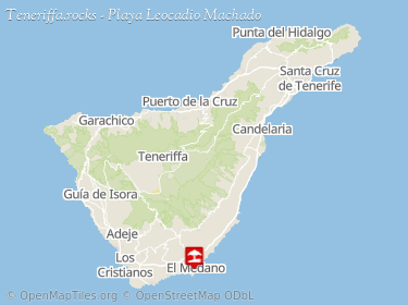 Lage von Playa de Leocadio Machado in El Médano auf der Karte von Teneriffa