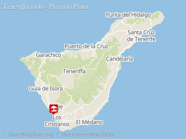 Lage von Playa la Pinta in Puerto Colon auf der Karte von Teneriffa