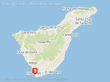 Lage von Playa de la Arenita in Palm Mar auf der Karte von Teneriffa