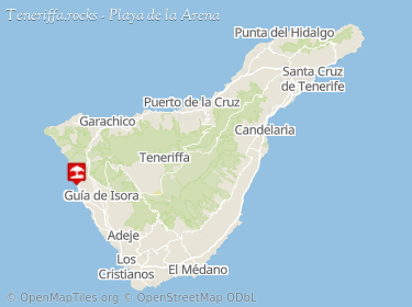 Lage von Playa de la Arena in Puerto Santiago auf der Karte von Teneriffa