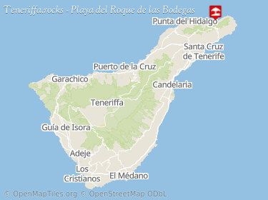 Lage von Playa Roque de las Bodegas auf der Karte von Teneriffa