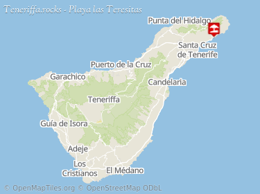 Lage von Playa de las Teresitas auf der Karte von Teneriffa