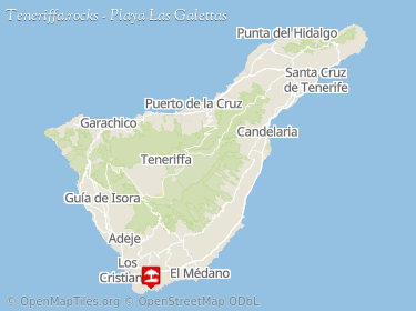 Lage von Playa de Las Galletas auf der Karte von Teneriffa