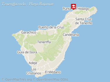 Lage von Meerwasserschwimmbecken in Bajamar auf der Karte von Teneriffa