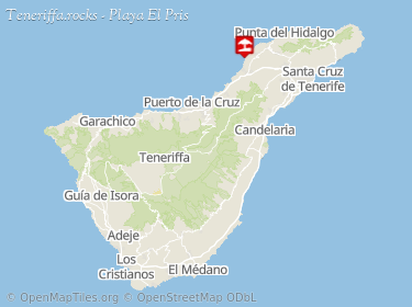 Lage von Meerwasserschwimmbecken in El Pris auf der Karte von Teneriffa