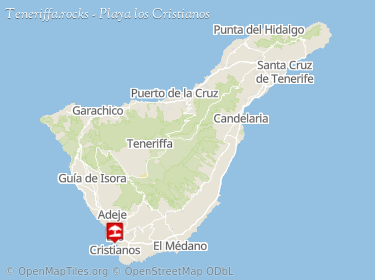 Lage von Playa Los Cristianos auf der Karte von Teneriffa